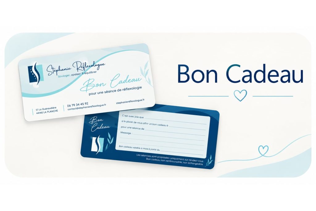 Carte cadeau bien etre et reflexologie La Planche